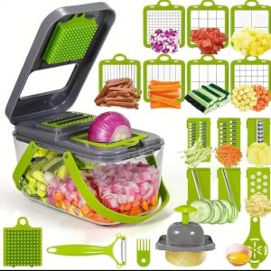 Multi-Function Vegetable Cutter & Chopper 22 pieces set.